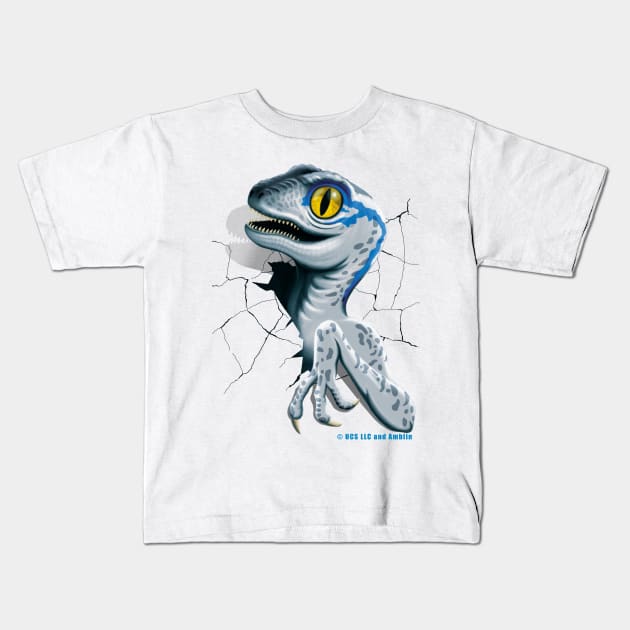 Jurassic World - Baby Blue Raptor Kids T-Shirt by TMBTM